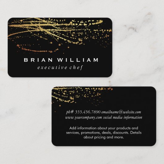 金ゴールド芸術的表現 名刺 (正面/裏面)