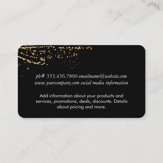 金ゴールド芸術的表現 名刺 (裏面)