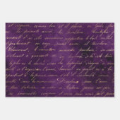 金ゴールド草食深い紫  ラッピングペーパーシート (正面3)