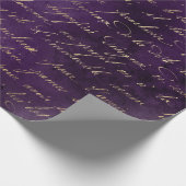 金ゴールド草食深い紫 ラッピングペーパー (角)