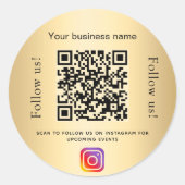 金ゴールド華やかなビジネスqrコードinstram ラウンドシール (正面)