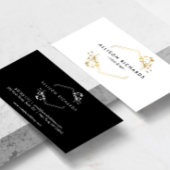 金ゴールド華美つる植物及びリーフエンブレム名刺 名刺