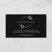 金ゴールド華美つる植物及びリーフエンブレム名刺 名刺 (裏面)