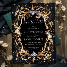 金ゴールド華美とダイヤモンドの黒い日付を保存