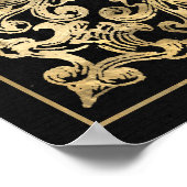 金ゴールド華美とブラックヴィンテージ宝石 ポスター (角)