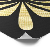 金ゴールド華美と黒いデザインテンプレート ポスター (角)