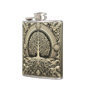 金ゴールド華美の木(古代素朴) フラスク (左)