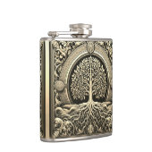 金ゴールド華美の木(古代素朴) フラスク (右)