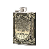 金ゴールド華美の木(古代素朴) フラスク (左)