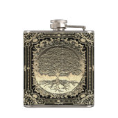 金ゴールド華美の木(古代素朴) フラスク (裏面)