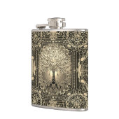 金ゴールド華美の木(古代素朴) フラスク (左)