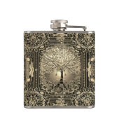 金ゴールド華美の木(古代素朴) フラスク (裏面)