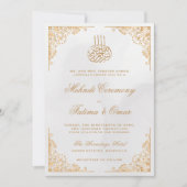 金ゴールド華美イスラムヘンナメーンディ式 招待状 (正面)