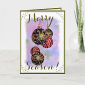 金ゴールド華美クリスマスオーナメントシーズングリーティング シーズンカード (正面)