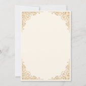 金ゴールド華美クリームイスラム教徒メンディ式 招待状 (裏面)