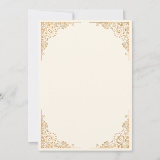 金ゴールド華美クリームイスラム教徒メンディ式 招待状 (裏面)