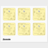 金ゴールド華美コーナークリーム製品ラベル（ロゴ付き） スクエアシール (シート)