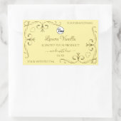 金ゴールド華美コーナークリーム製品ラベル（ロゴ付き） 長方形シール (バッグ)