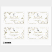 金ゴールド華美コーナー白い製品ラベル追加ロゴ 長方形シール (シート)