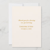 金ゴールド華美コーナー、アールデコ、写真ありがとう サンキューカード (裏面)