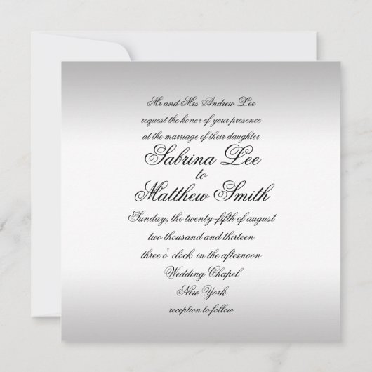 金ゴールド華美シフォーマルラ結婚ス 招待状 (裏面)