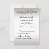 金ゴールド華美シルバフォーマルウエディングRSVP 出欠カード (裏面)