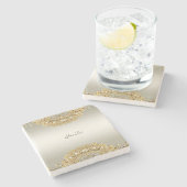 金ゴールド華美ストーンコースター ストーンコースター (横)