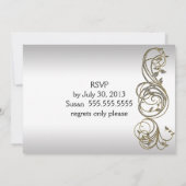 金ゴールド華美スフォーマル結婚ロン発表 招待状 (裏面)