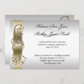 金ゴールド華美スフォーマル結婚ロン発表 招待状 (正面/裏面)