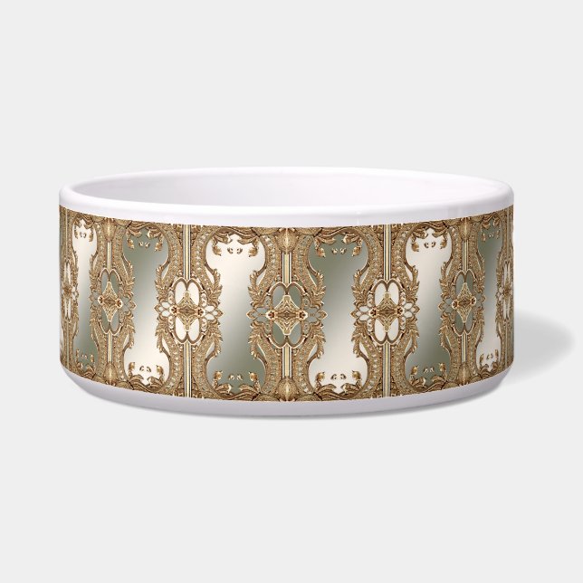 金ゴールド華美セラミックペットボウル ボウル (正面)