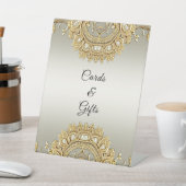 金ゴールド華美テーブルシンボルや象徴 台座サイン (インサイチュ)