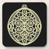 金ゴールド華美バウブルオンブラック コースター (正面)