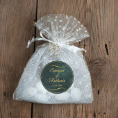 金ゴールド華美フレームとエメラルドグリーン結婚ズ ラウンドシール