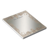 金ゴールド華美フレームのメモ帳 ノートパッド (アングル)