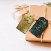 金ゴールド華美フレームエメラルドグリーンありがとうござ結婚う ギフトタグ