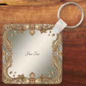 金ゴールド華美フレームキーチェーン キーホルダー (裏面)