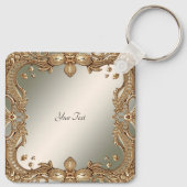 金ゴールド華美フレームキーチェーン キーホルダー (裏面)