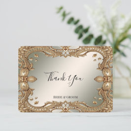 金ゴールド華美フレームサンキューカード サンキューカード