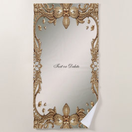 金ゴールド華美フレームビーチタオル ビーチタオル