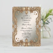 金ゴールド華美フレームリハーサルディナー 招待状 (スタンド正面)