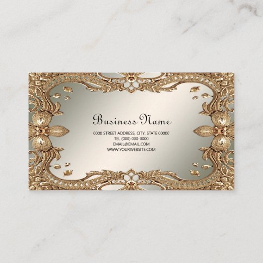 金ゴールド華美フレーム名刺 名刺 (裏面)