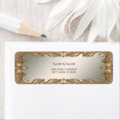 金ゴールド華美フレーム差出人住所ラベル ラベル (インサイチュ)