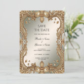 金ゴールド華美フレーム日付の保存 セーブザデート (スタンド正面)