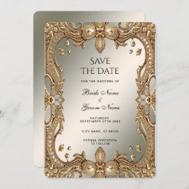 金ゴールド華美フレーム日付の保存 セーブザデート