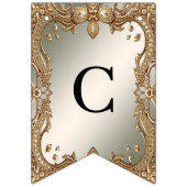 金ゴールド華美フレーム束フラグ バンティングフラッグ (第1の旗)