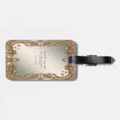 金ゴールド華美フレーム荷物タグ ラゲッジタグ (裏面横)