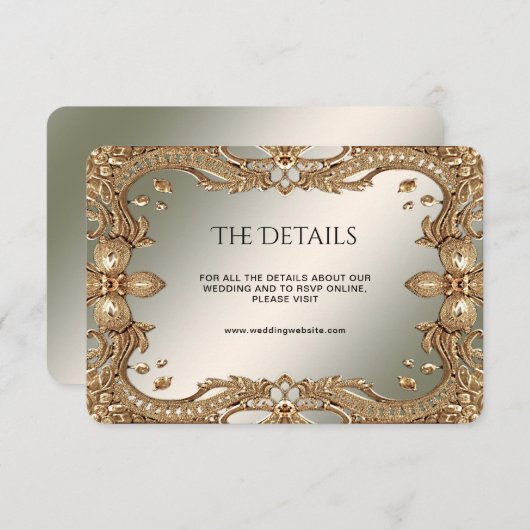 金ゴールド華美フレーム詳細エンクロージャカード エンクロージャーカード (正面/裏面)
