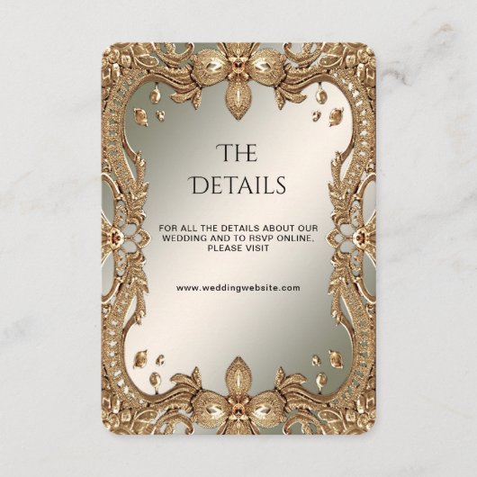 金ゴールド華美フレーム詳細エンクロージャカード エンクロージャーカード (正面)