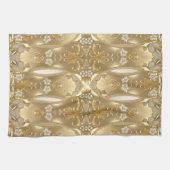 金ゴールド華美フローラキッチンタオル キッチンタオル (横)