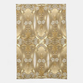 金ゴールド華美フローラキッチンタオル キッチンタオル (縦)